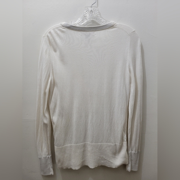 Banana Republic French Vanilla cotton long button down cardigan gold buttons SM - Picture 3 of 7